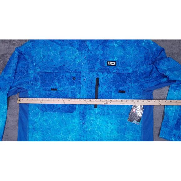 PELAGIC Eclipse Pro Series Hexed Guide Offshore Fishing LS Shirt Mens 3XL Blue - Picture 8 of 9